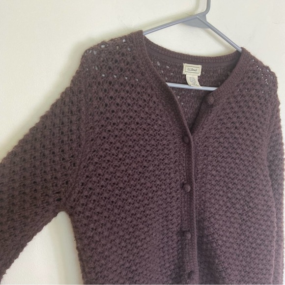 L.L. Bean Women's Brown Cardigan Sweater - Picture 4 of 8